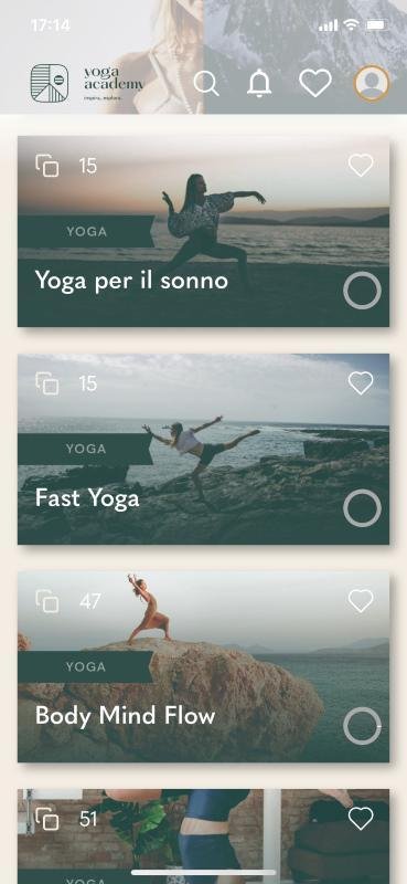 yoga academy app screenshot home
